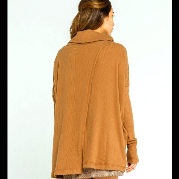 NWT Free People JUICY Canyon Moon Cowl Neck Crossover Open Back Sweater Top - Picture 3 of 13